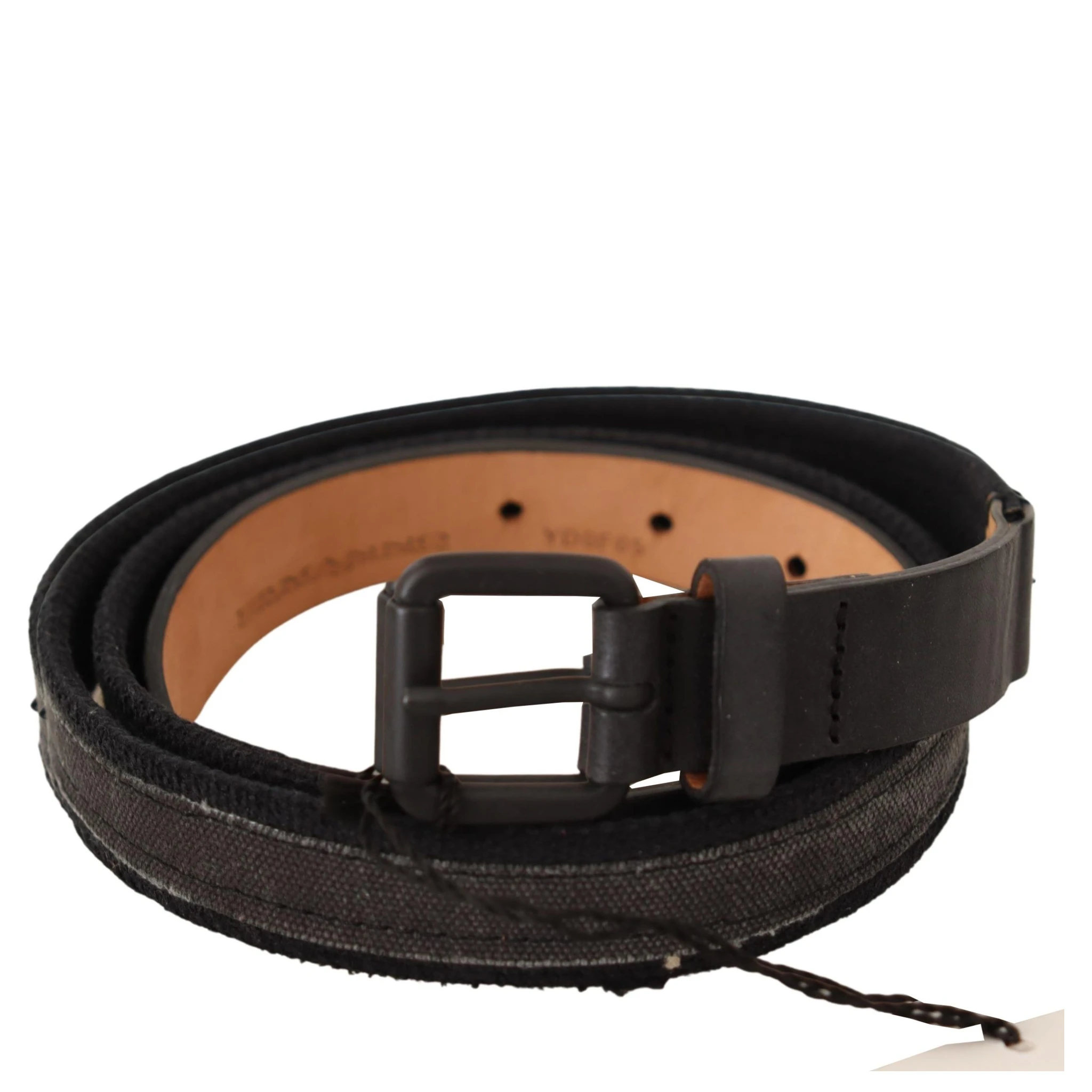 Black Leather Logo Buckle Waist Women Belt