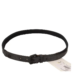 Black Leather Logo Buckle Waist Women Belt