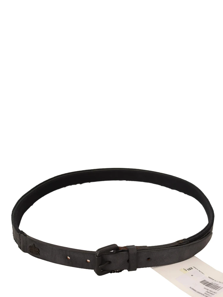 Black Leather Logo Buckle Waist Women Belt alternative