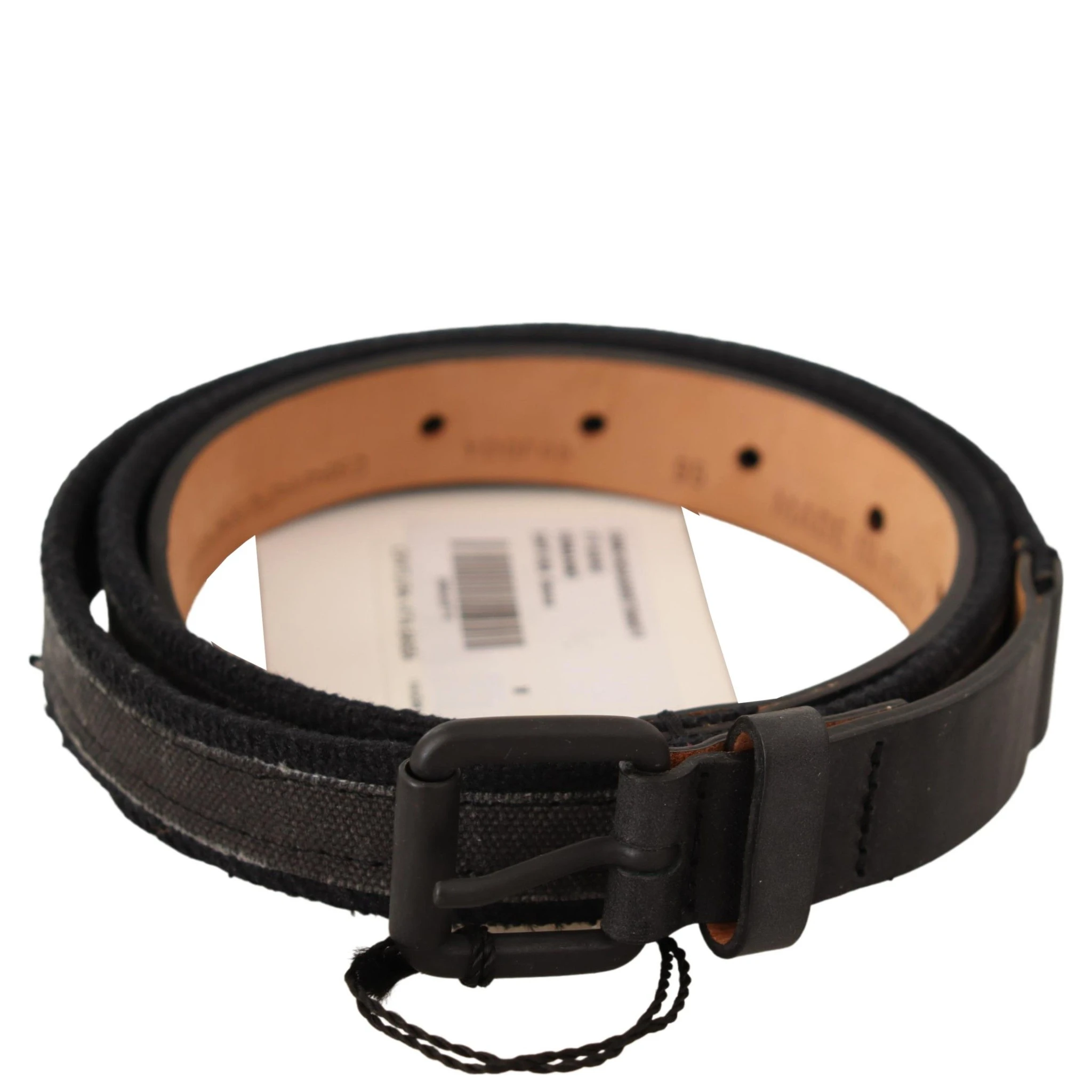Black Leather Logo Buckle Waist Women Belt