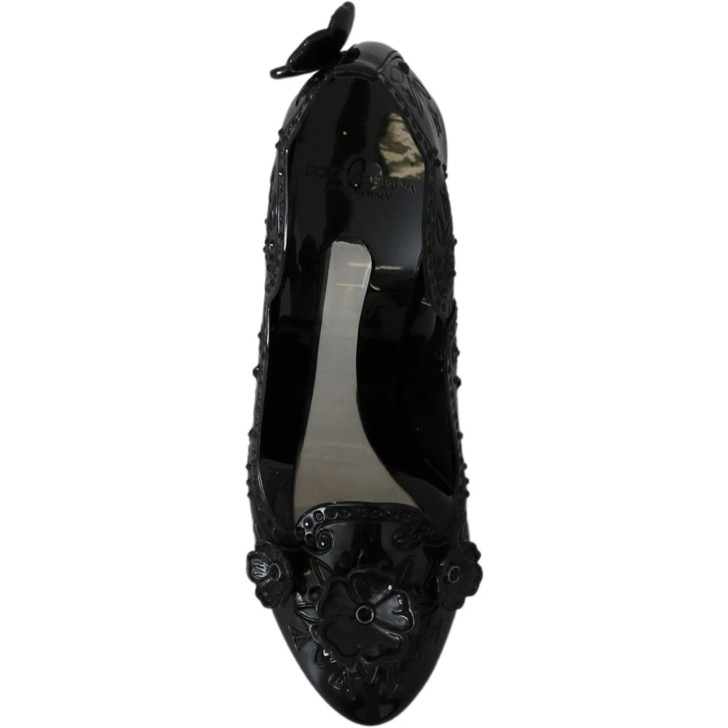 Black Floral Crystal CINDERELLA Heels Shoes