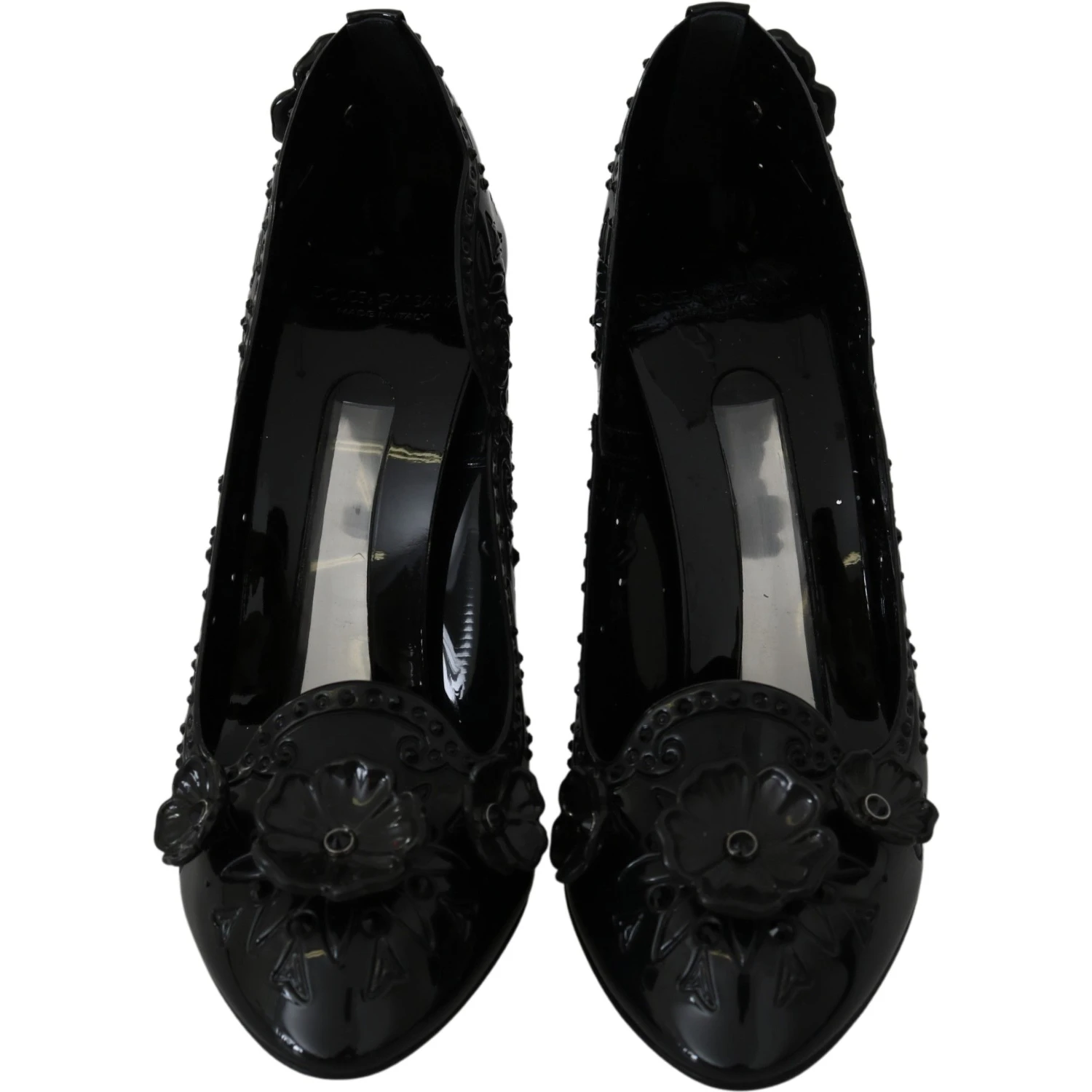 Black Floral Crystal CINDERELLA Heels Shoes