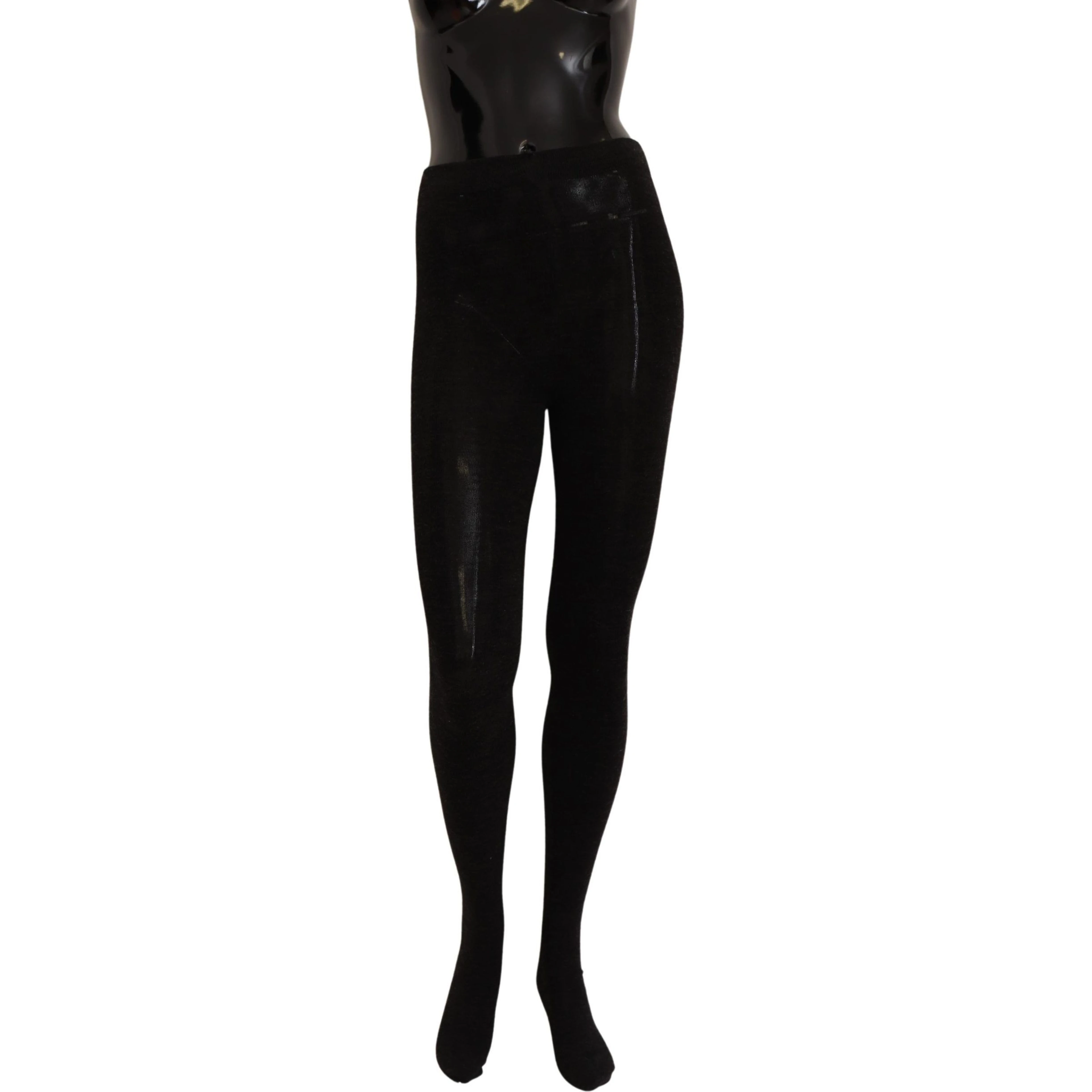 Black Wool Stretch Tights Stocking Socks