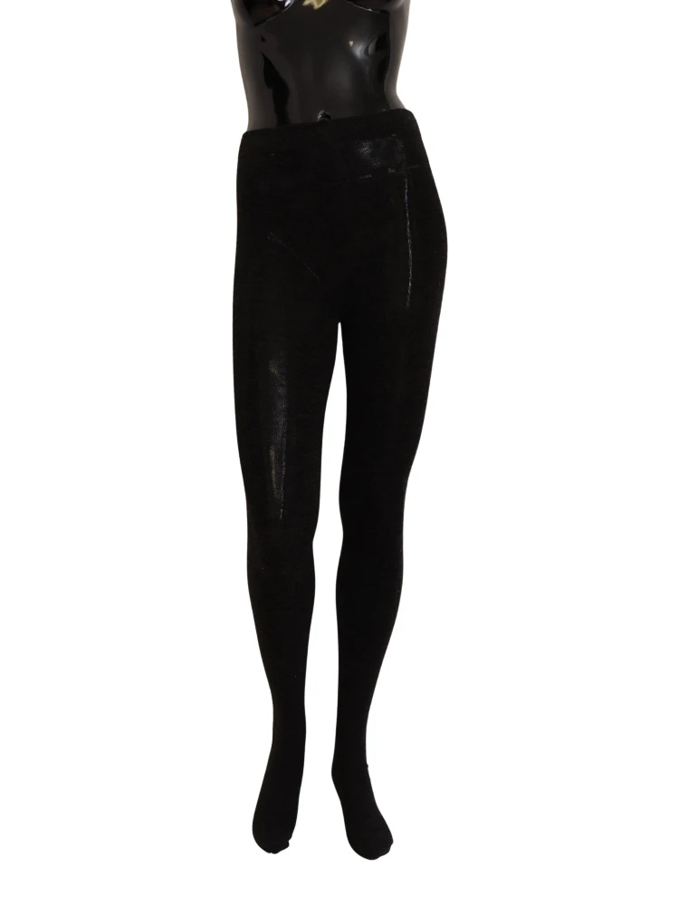 Black Wool Stretch Tights Stocking Socks alternative