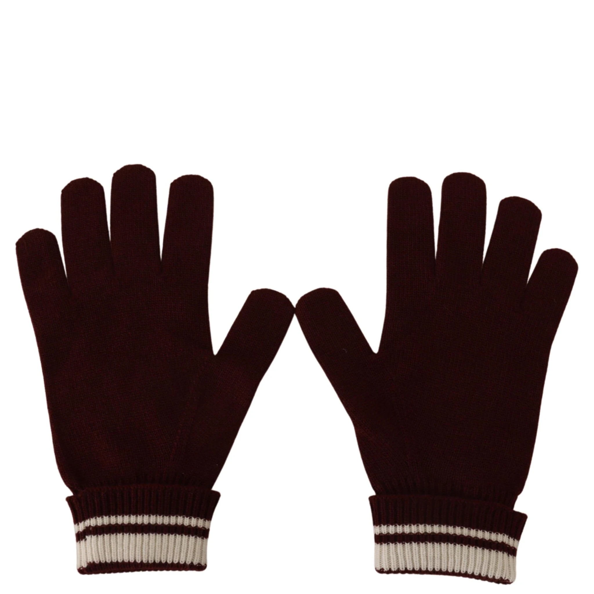 Red White D&G Logo Crown Cashmere Gloves