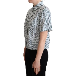 White Blue Polka Dot Cotton Shirt