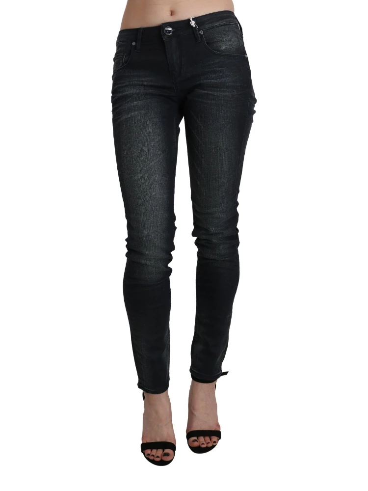 Blue Washed Low Waist Skinny Denim Trouser