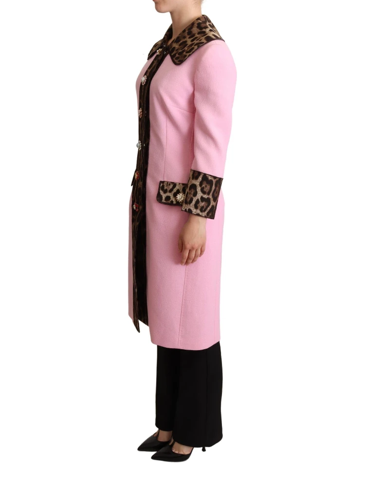 Pink Leopard Wool Trenchcoat Jacket alternative