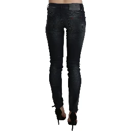 Blue Washed Low Waist Skinny Denim Trouser