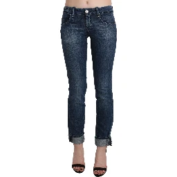 Blue Washed Low Waist Skinny Denim Trouser