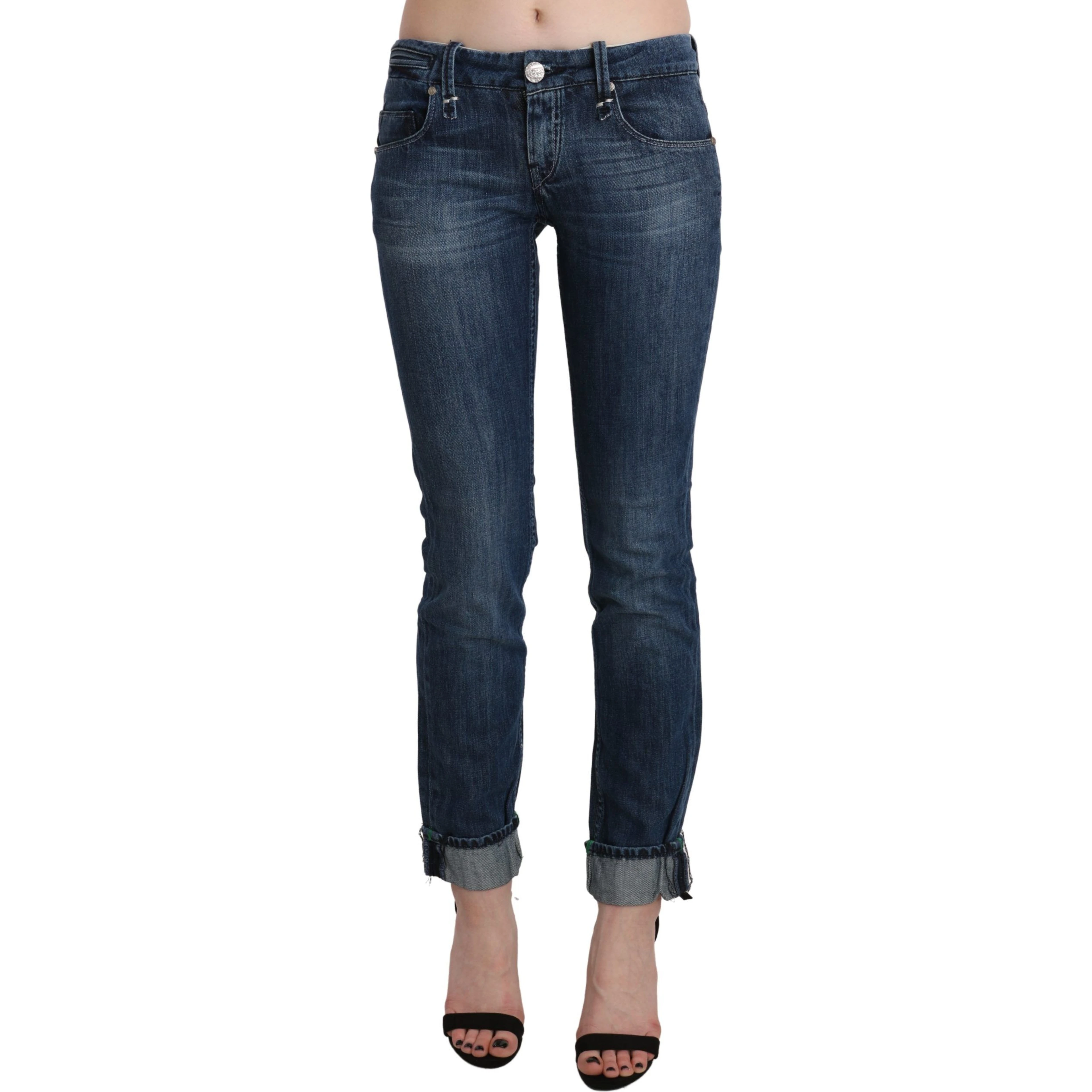 Blue Washed Low Waist Skinny Denim Trouser