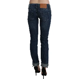 Blue Washed Low Waist Skinny Denim Trouser