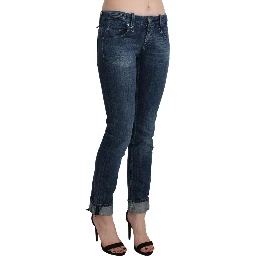 Blue Washed Low Waist Skinny Denim Trouser