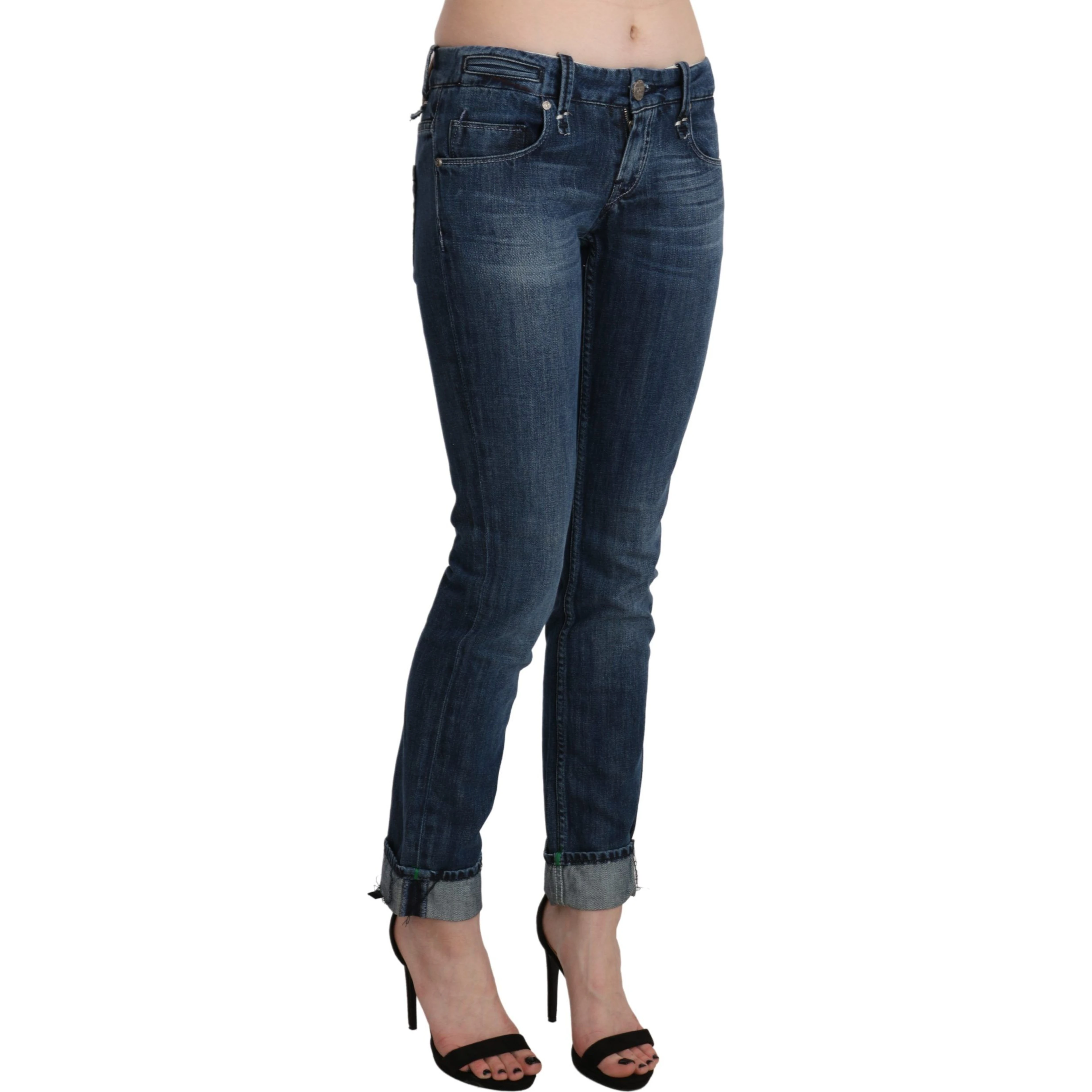 Blue Washed Low Waist Skinny Denim Trouser