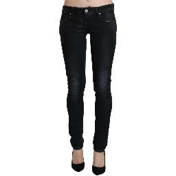 Blue Washed Low Waist Skinny Denim Slim Trouser