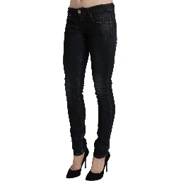 Blue Washed Low Waist Skinny Denim Slim Trouser