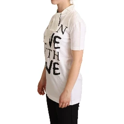 White Cotton Silk I'm In Love Top T-shirt