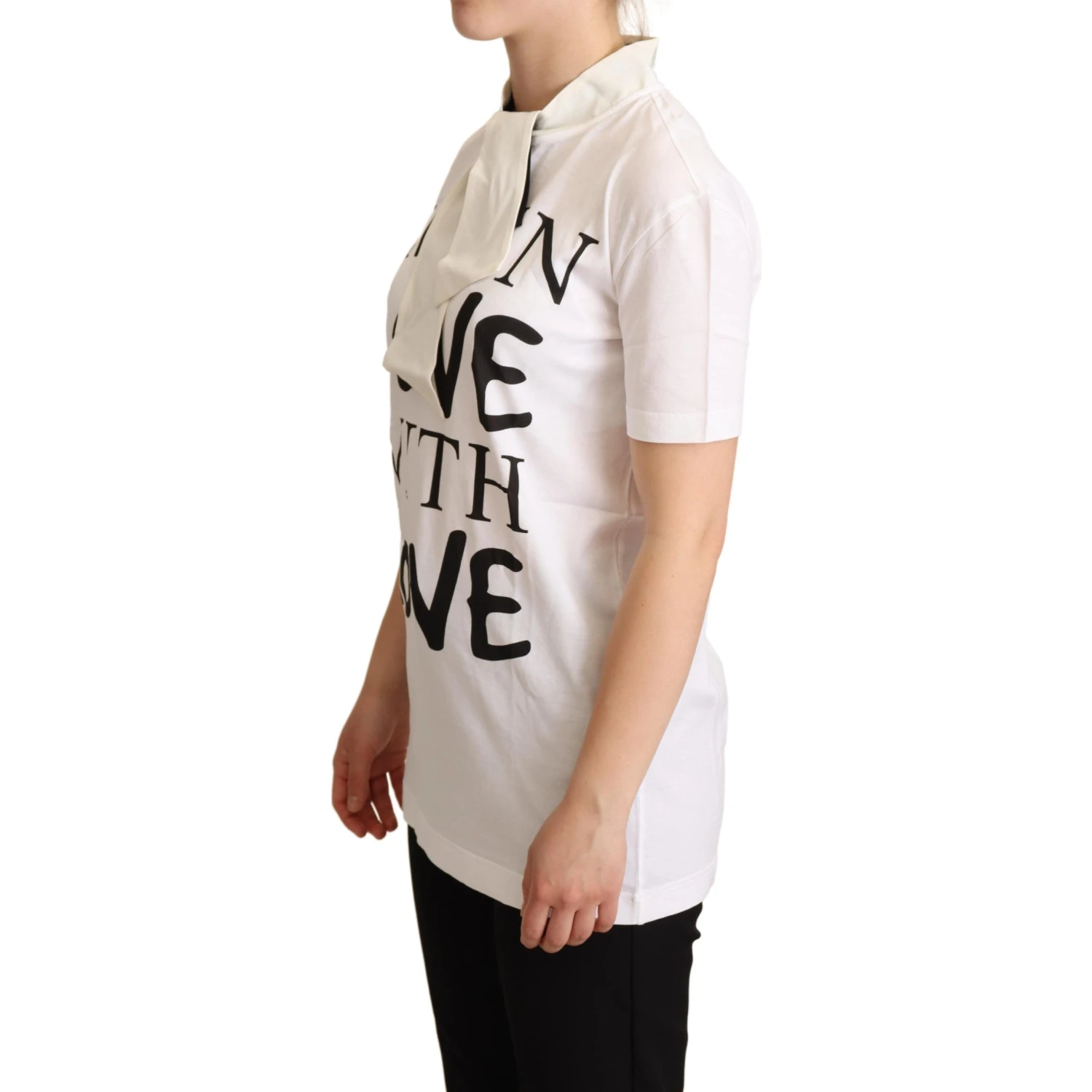 White Cotton Silk I'm In Love Top T-shirt