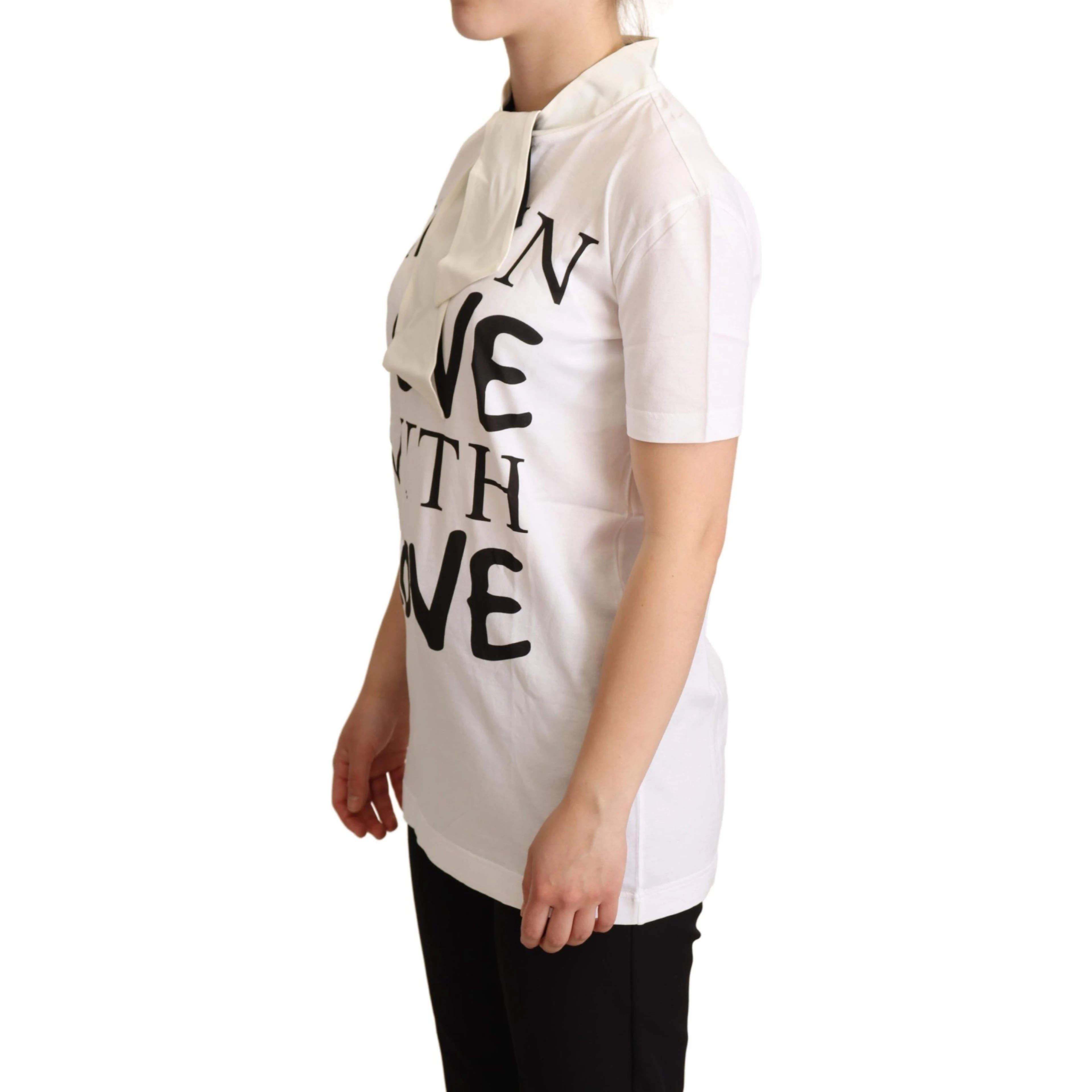 White Cotton Silk I'm In Love Top T-shirt