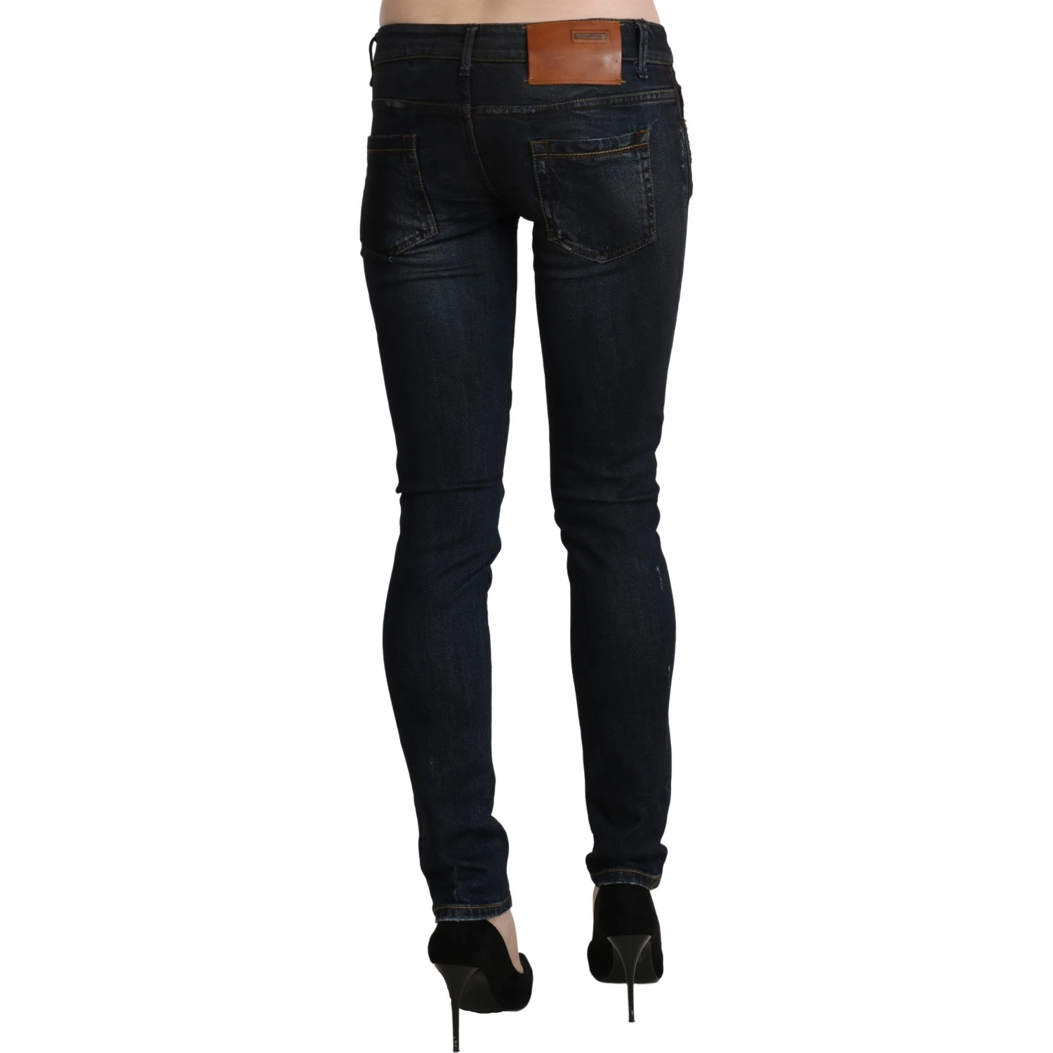 Blue Washed Low Waist Skinny Denim Slim Trouser