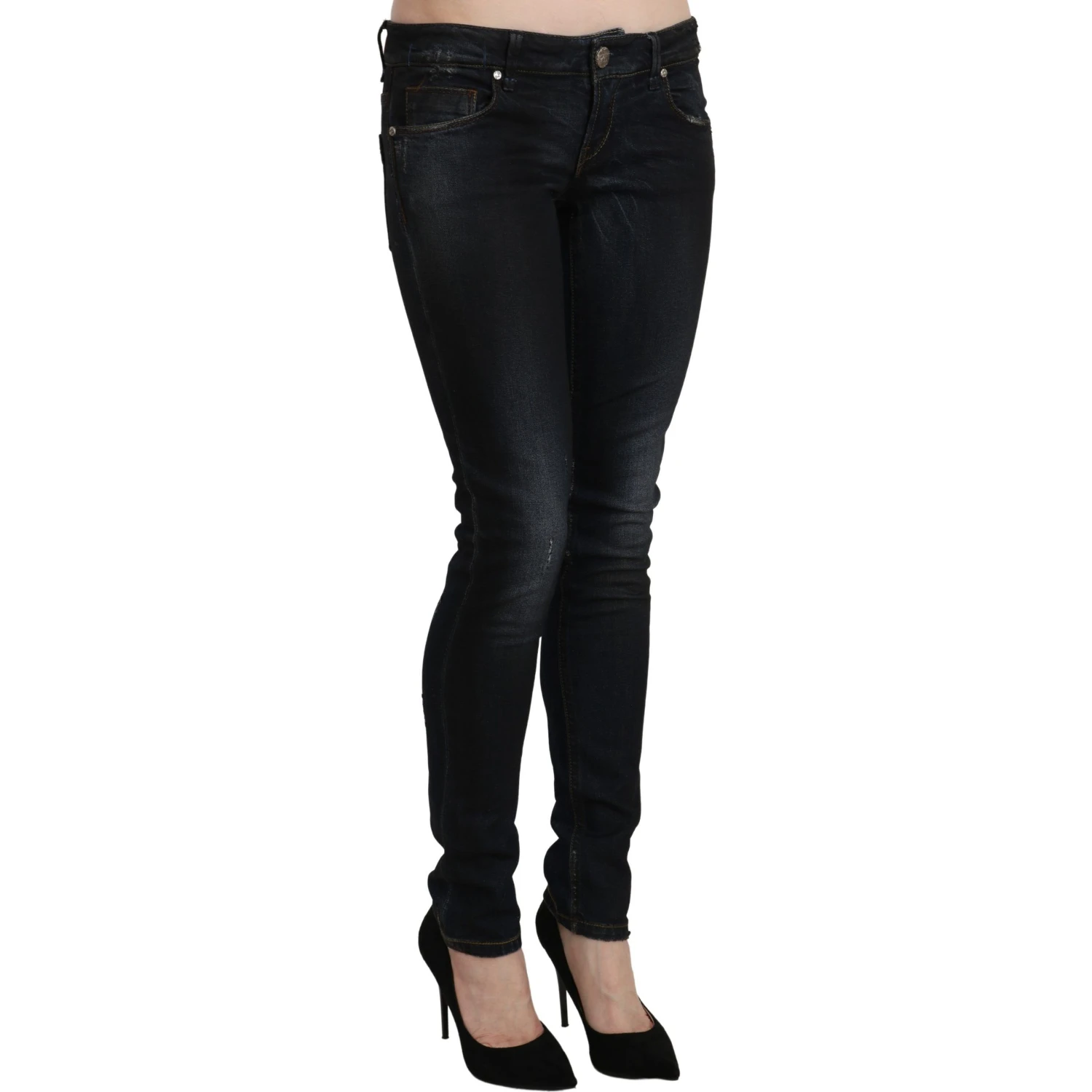 Blue Washed Low Waist Skinny Denim Slim Trouser