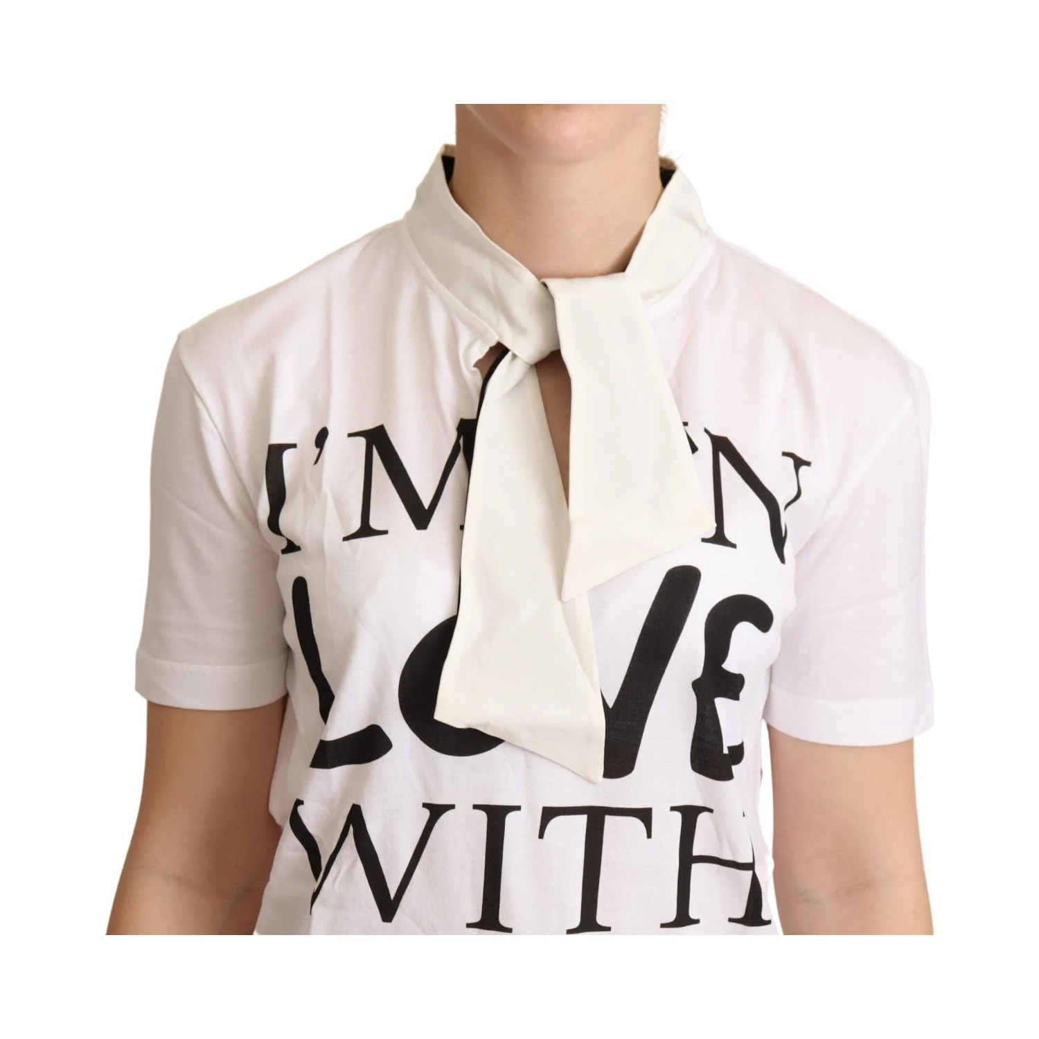 White Cotton Silk I'm In Love Top T-shirt