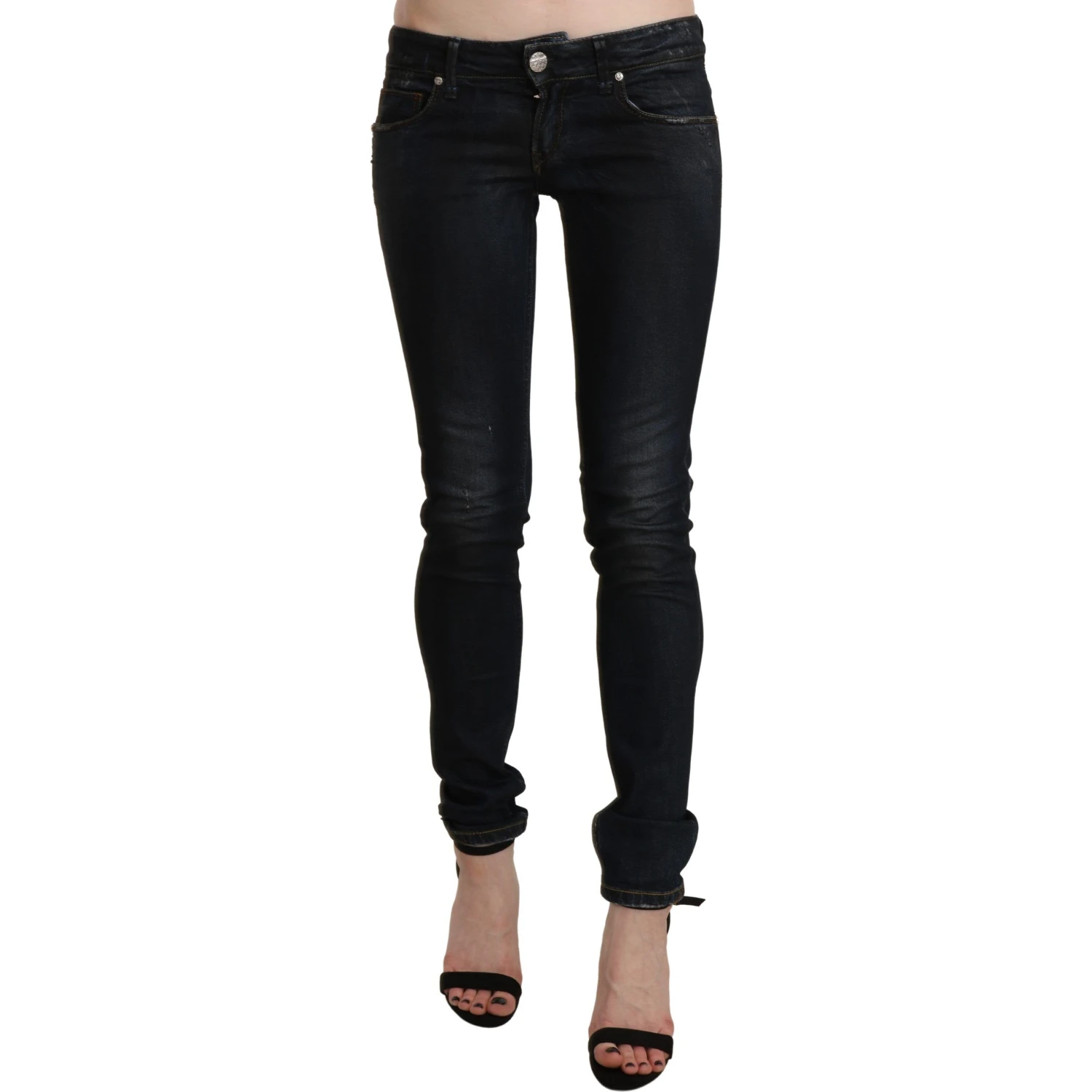 Black Washed Low Waist Skinny Denim Jeans