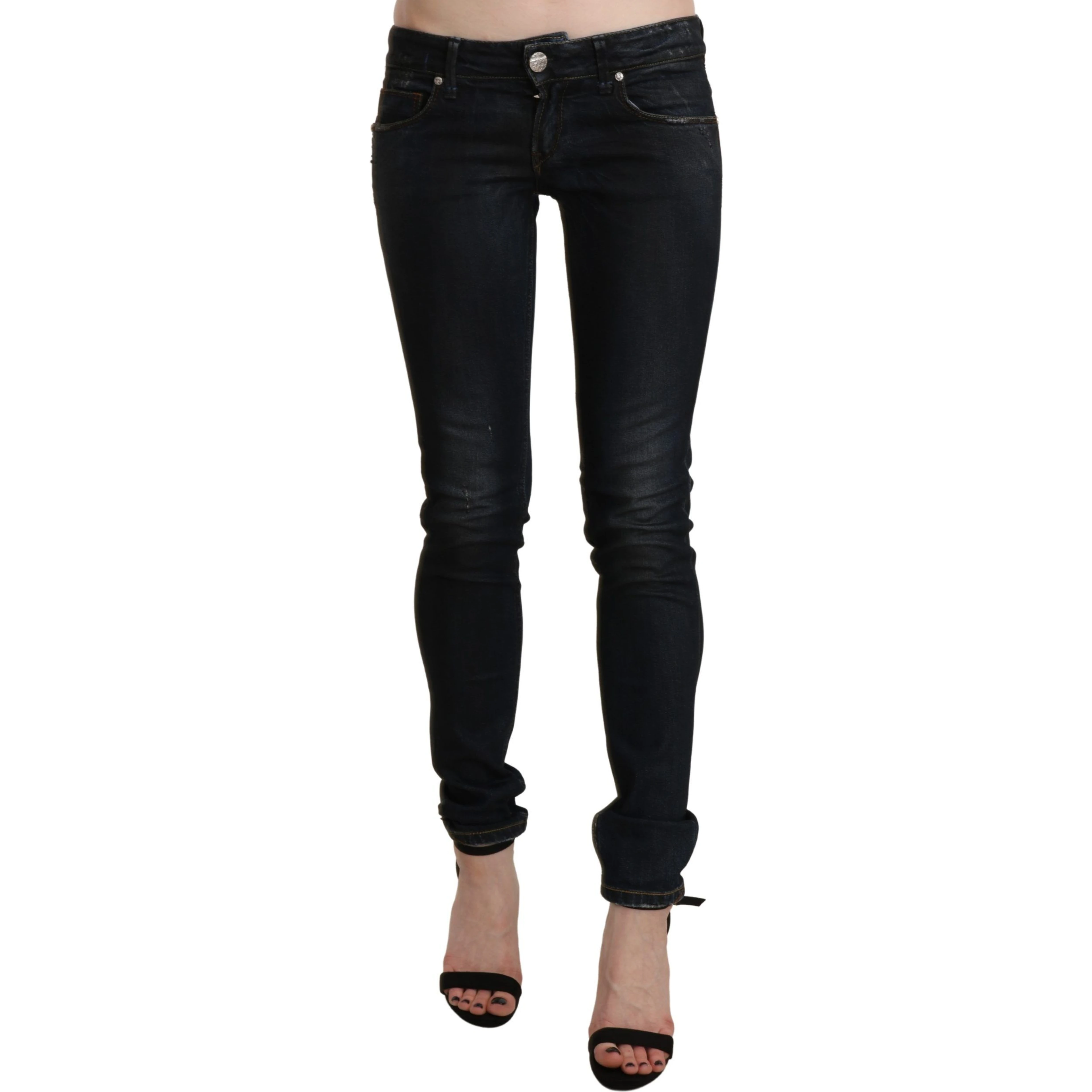 Black Washed Low Waist Skinny Denim Jeans