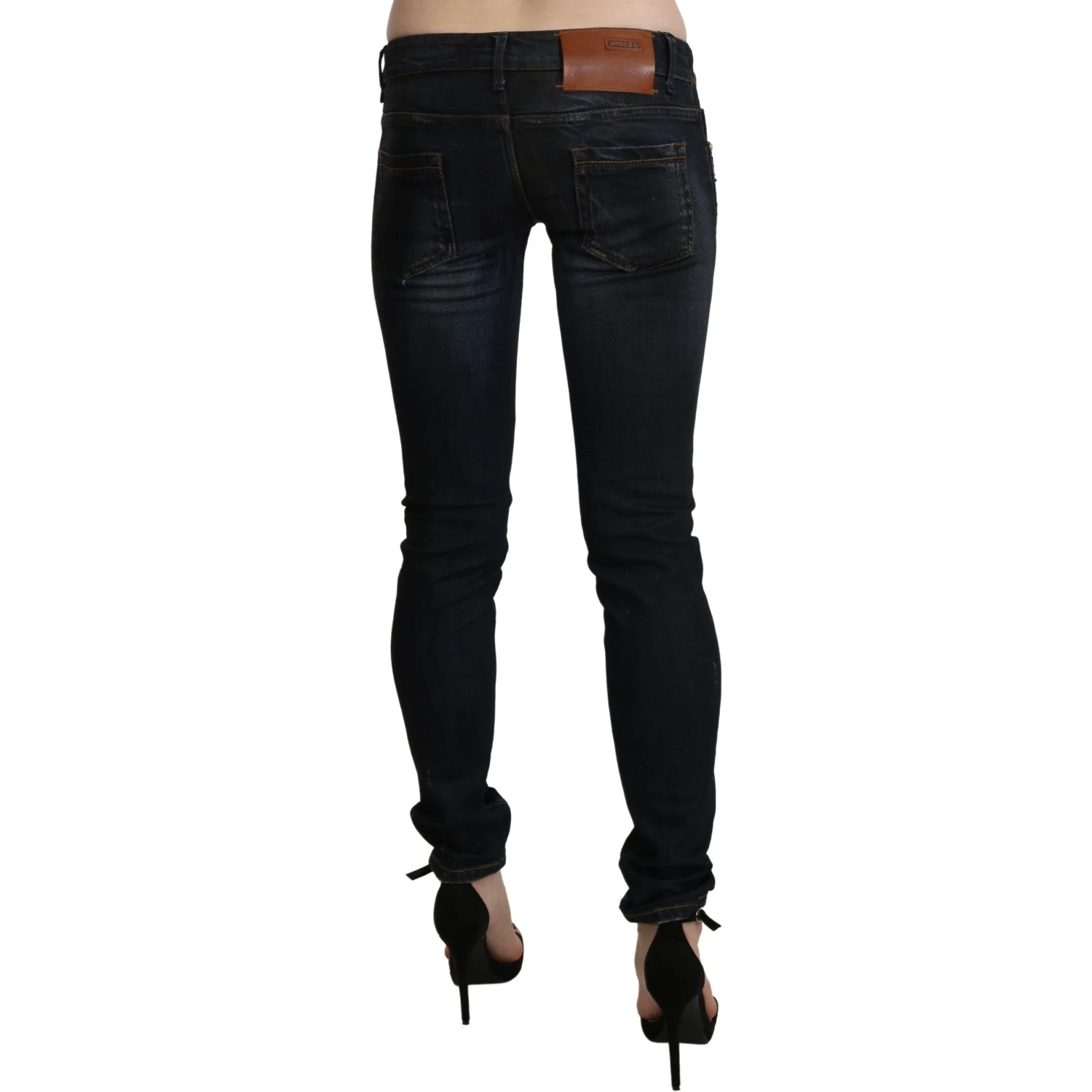Black Washed Low Waist Skinny Denim Jeans
