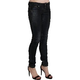 Black Washed Low Waist Skinny Denim Jeans