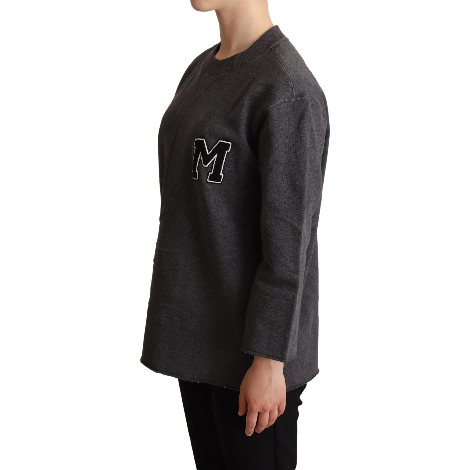 Gray Embroidered Women Pullover Sweater