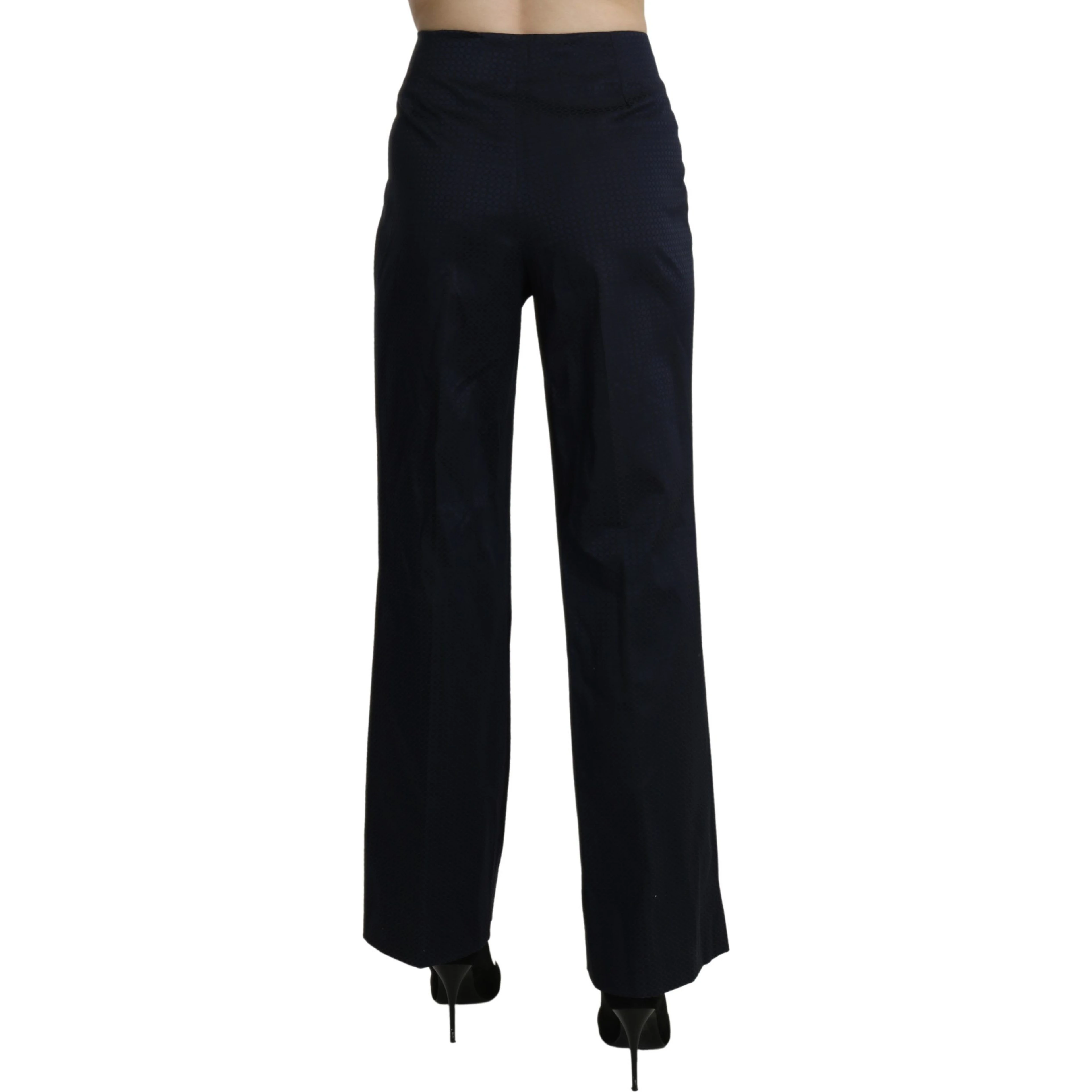 Navy Blue High Waist Straight Dress Trouser Pants