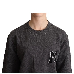 Gray Embroidered Women Pullover Sweater