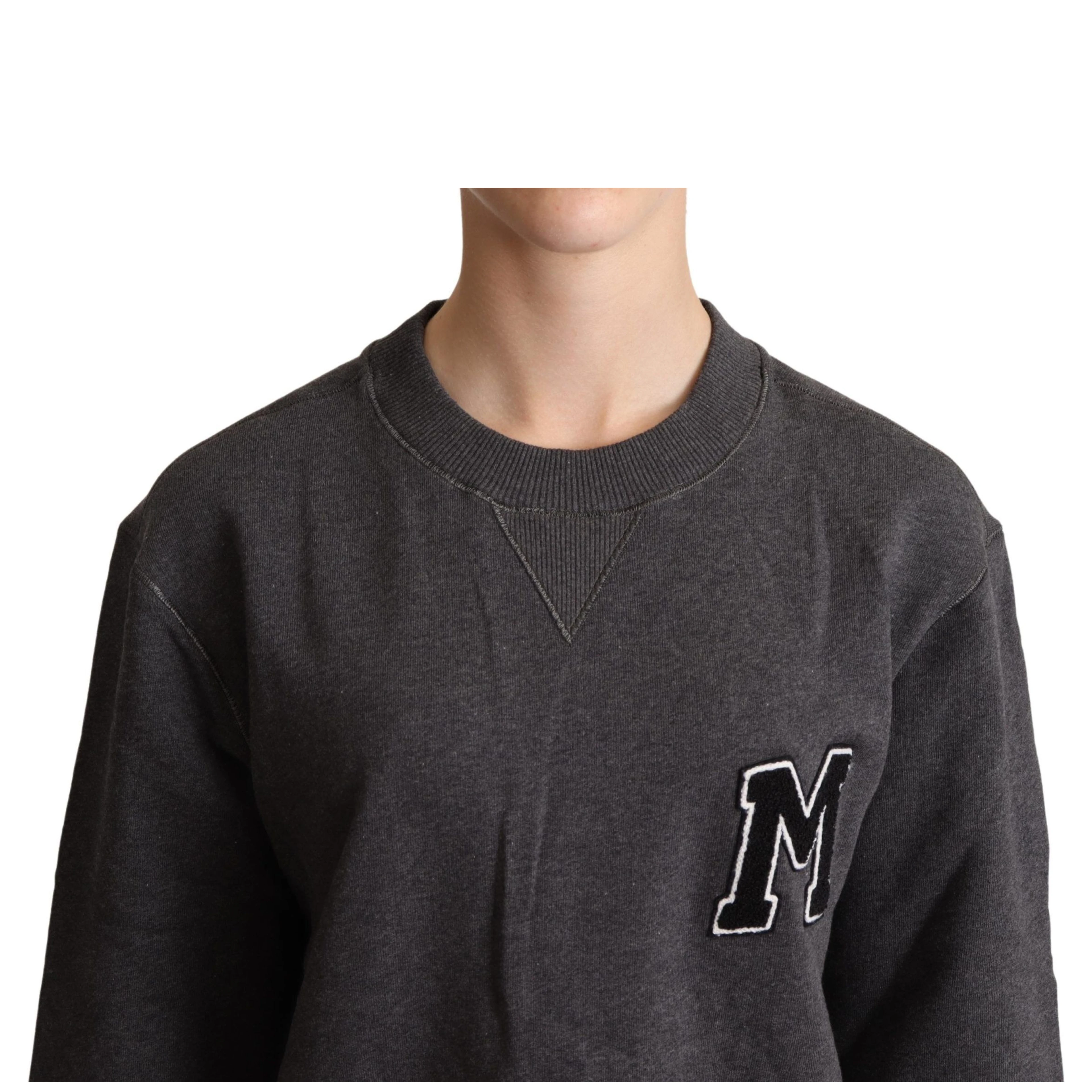Gray Embroidered Women Pullover Sweater