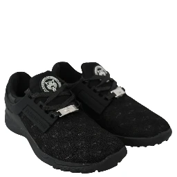 Black Polyester Runner Beth Sneakers Shoes