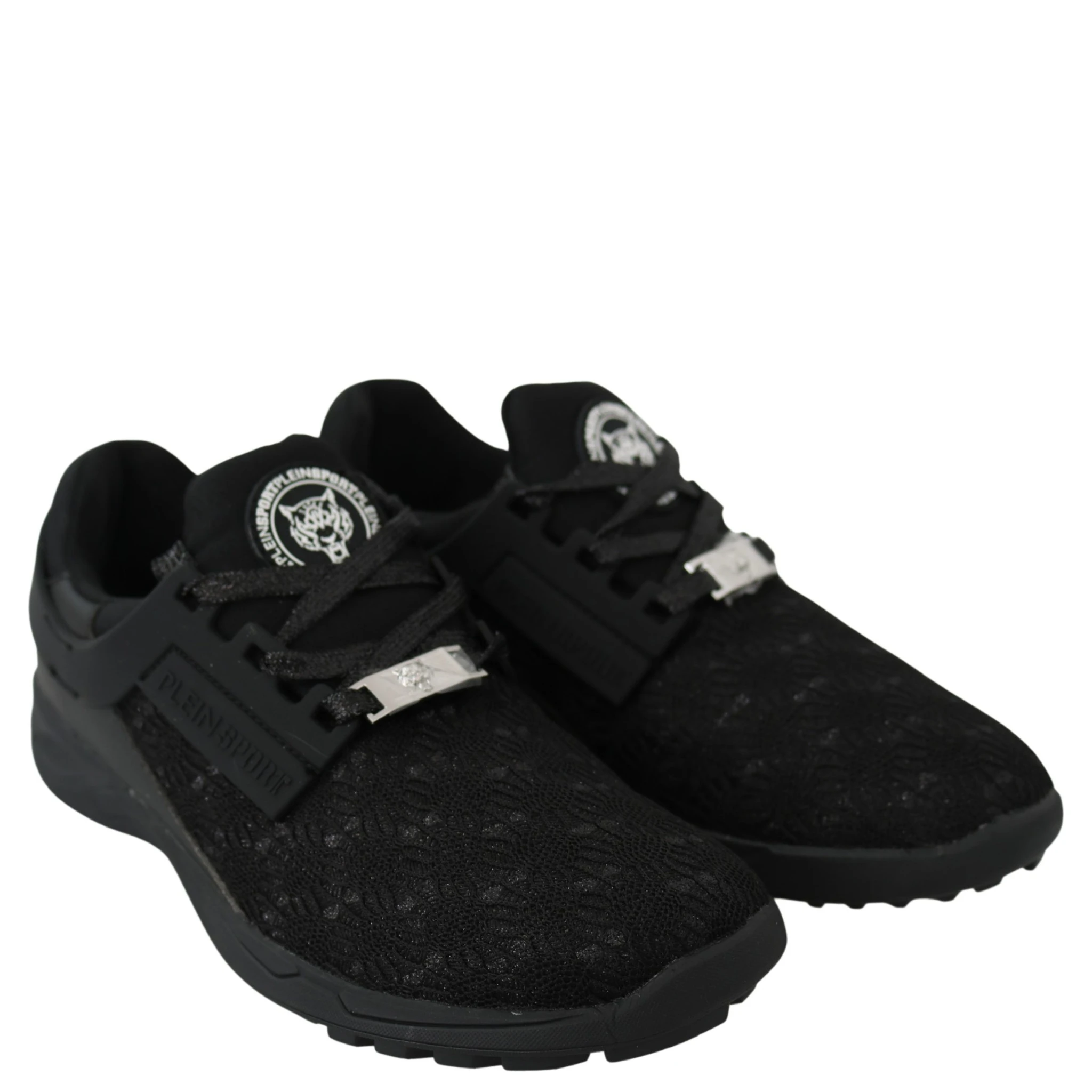 Black Polyester Runner Beth Sneakers Shoes