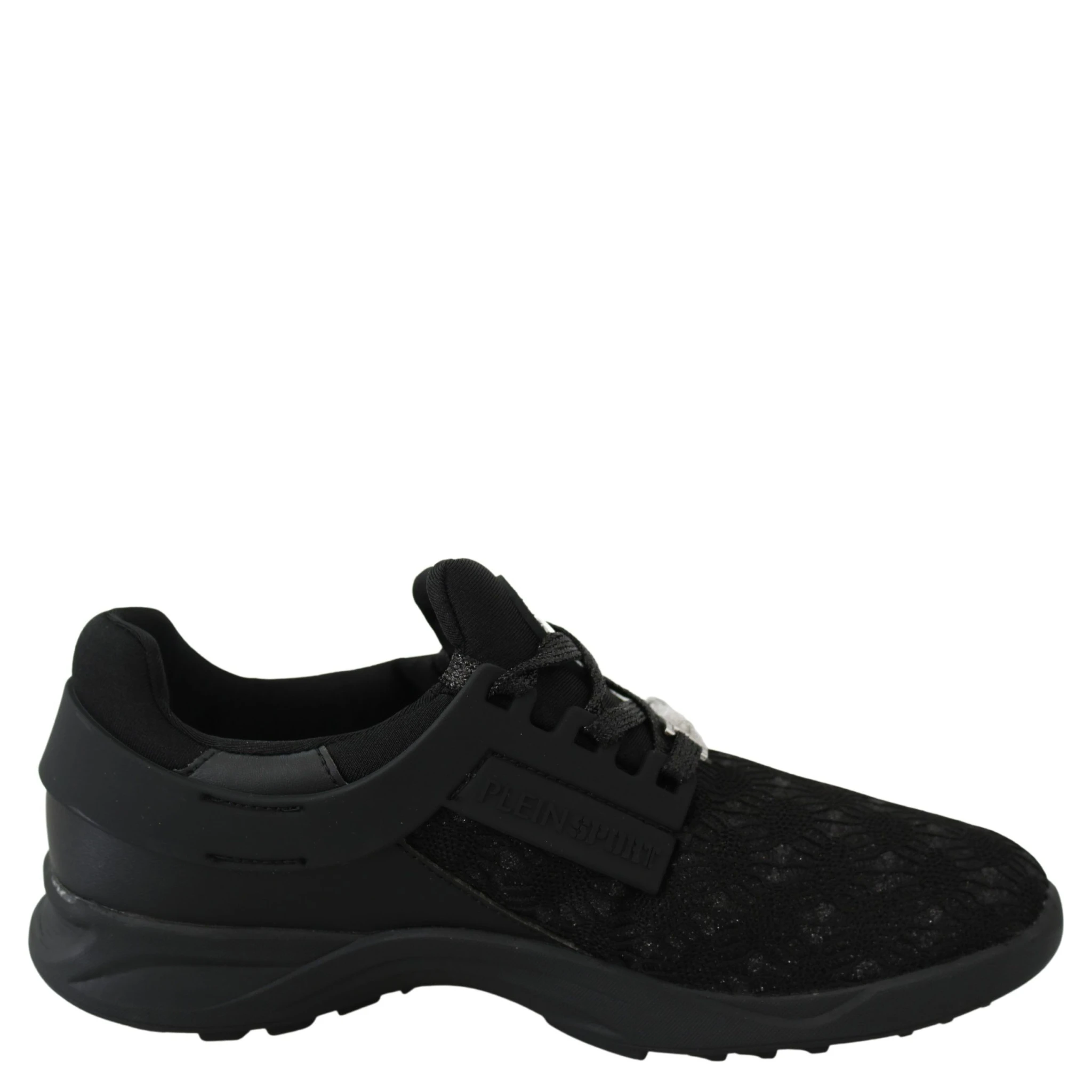 Black Polyester Runner Beth Sneakers Shoes