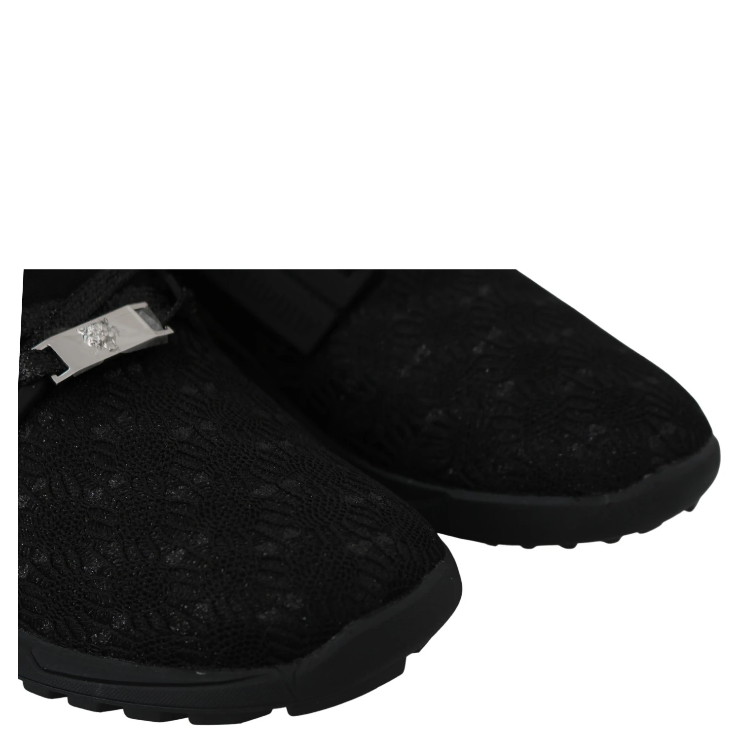 Black Polyester Runner Beth Sneakers Shoes