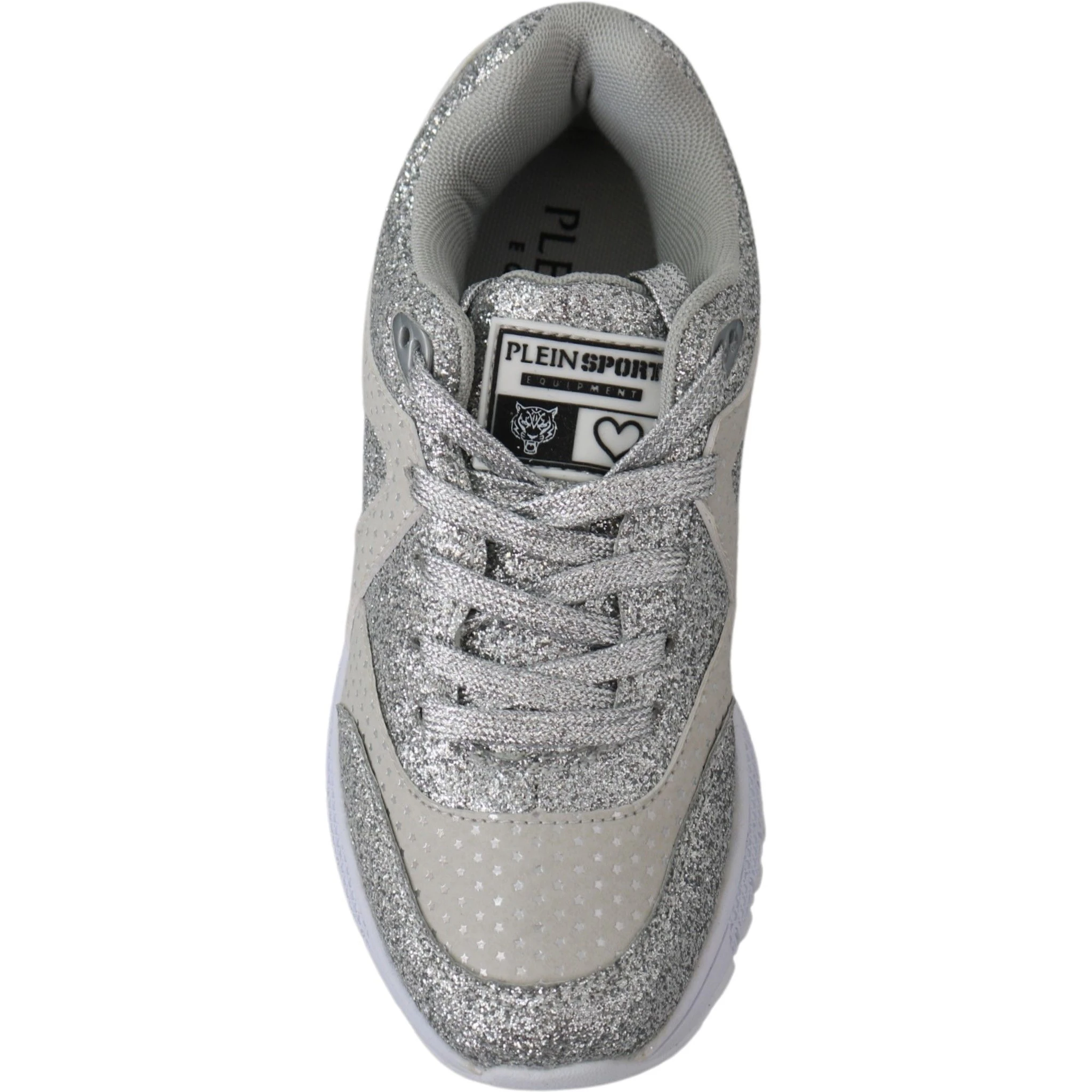 Silver Polyester Runner Jasmines Sneakers Shoes