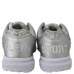 Silver Polyester Runner Jasmines Sneakers Shoes