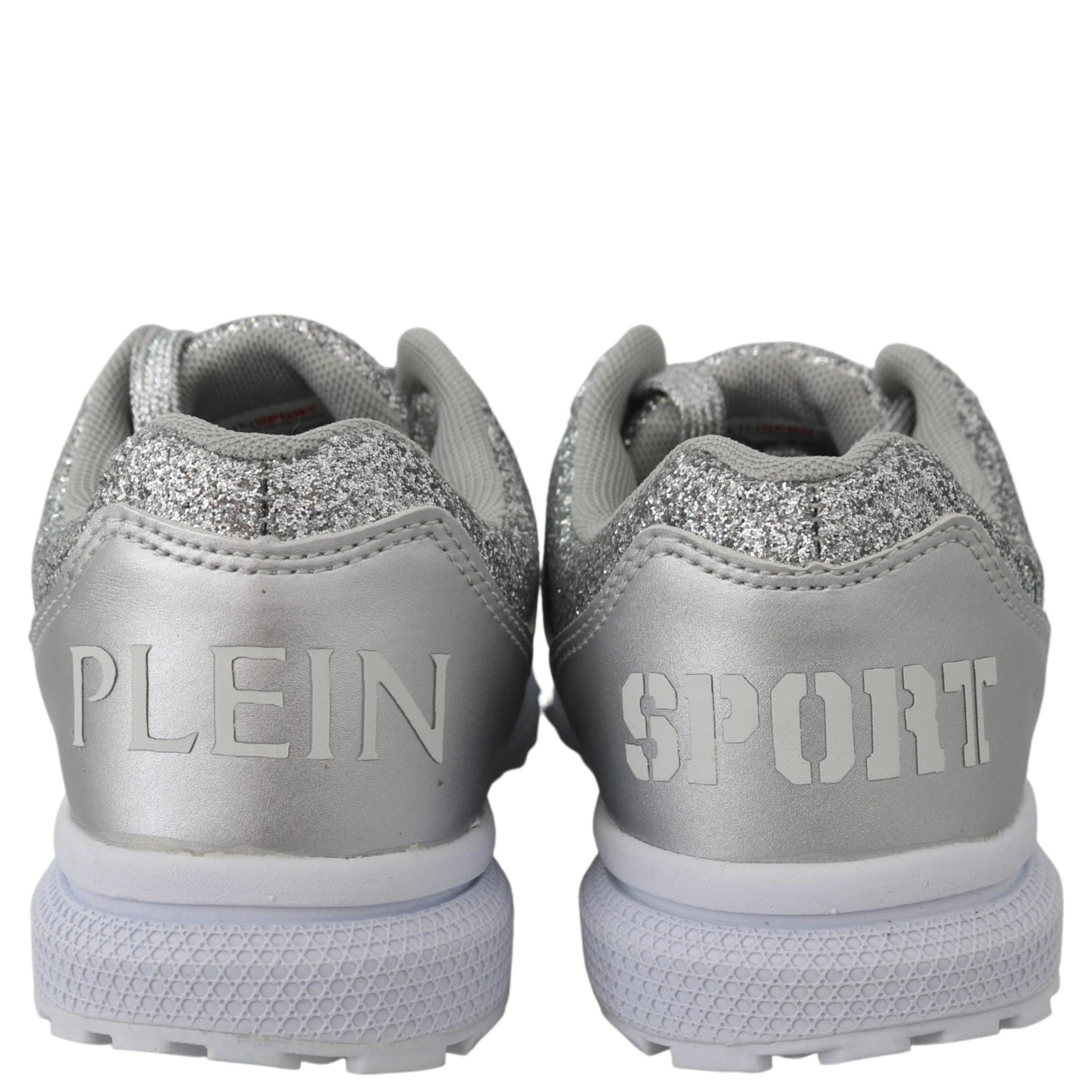Silver Polyester Runner Jasmines Sneakers Shoes