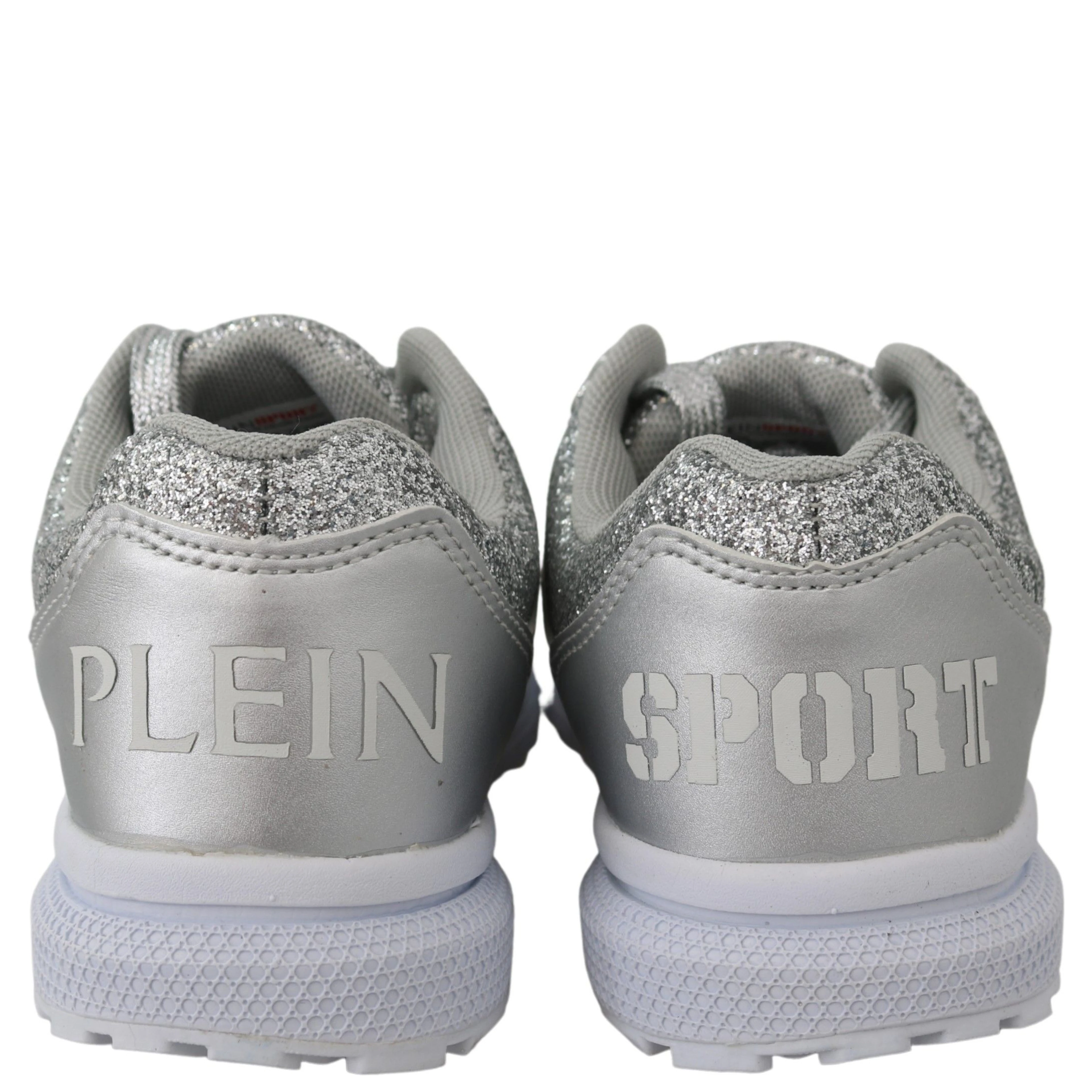 Silver Polyester Runner Jasmines Sneakers Shoes