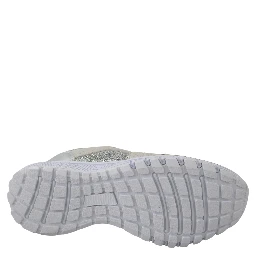 Silver Polyester Runner Jasmines Sneakers Shoes