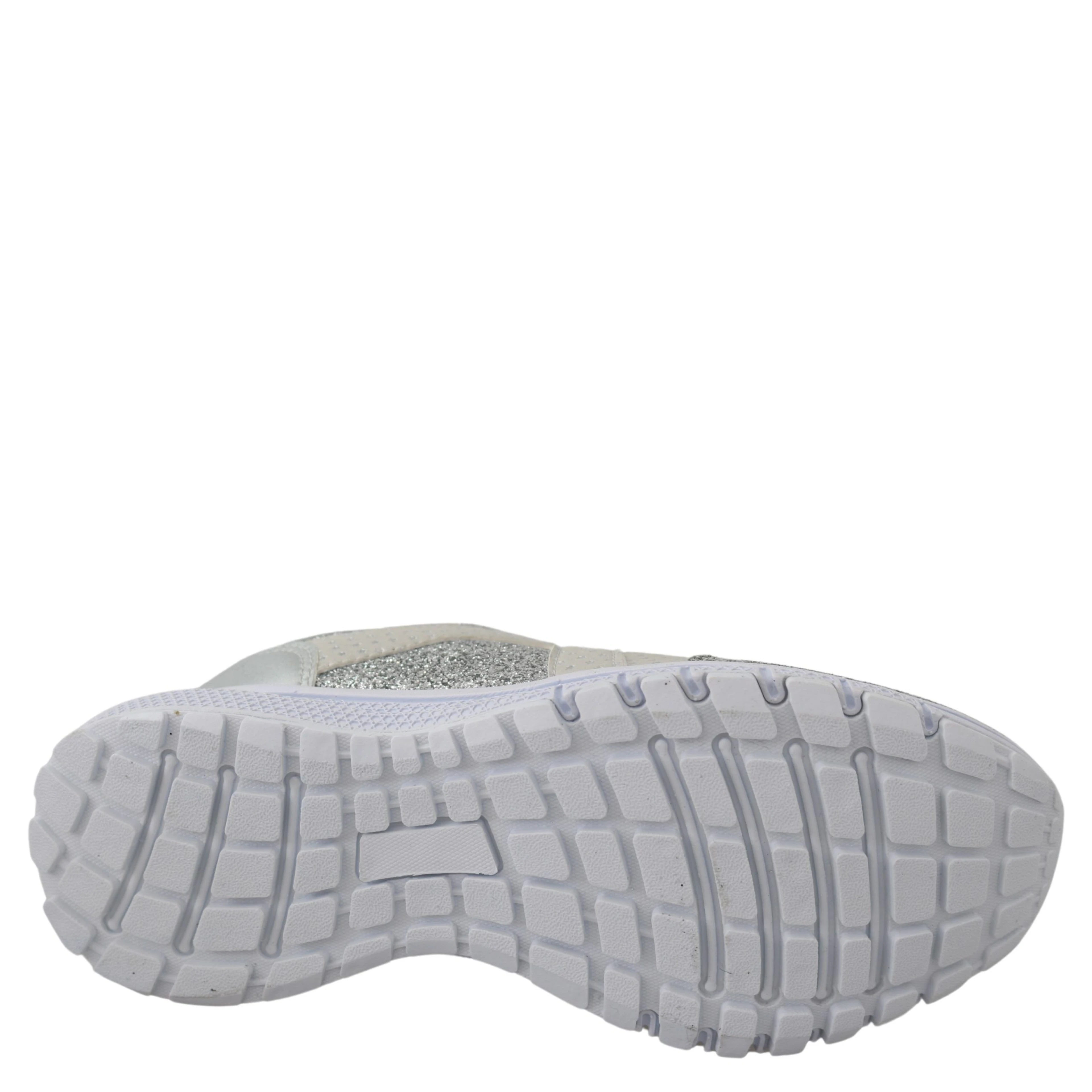 Silver Polyester Runner Jasmines Sneakers Shoes