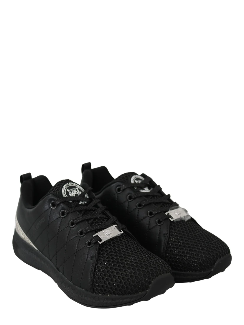 Black Polyester Runner Gisella Sneakers Shoes