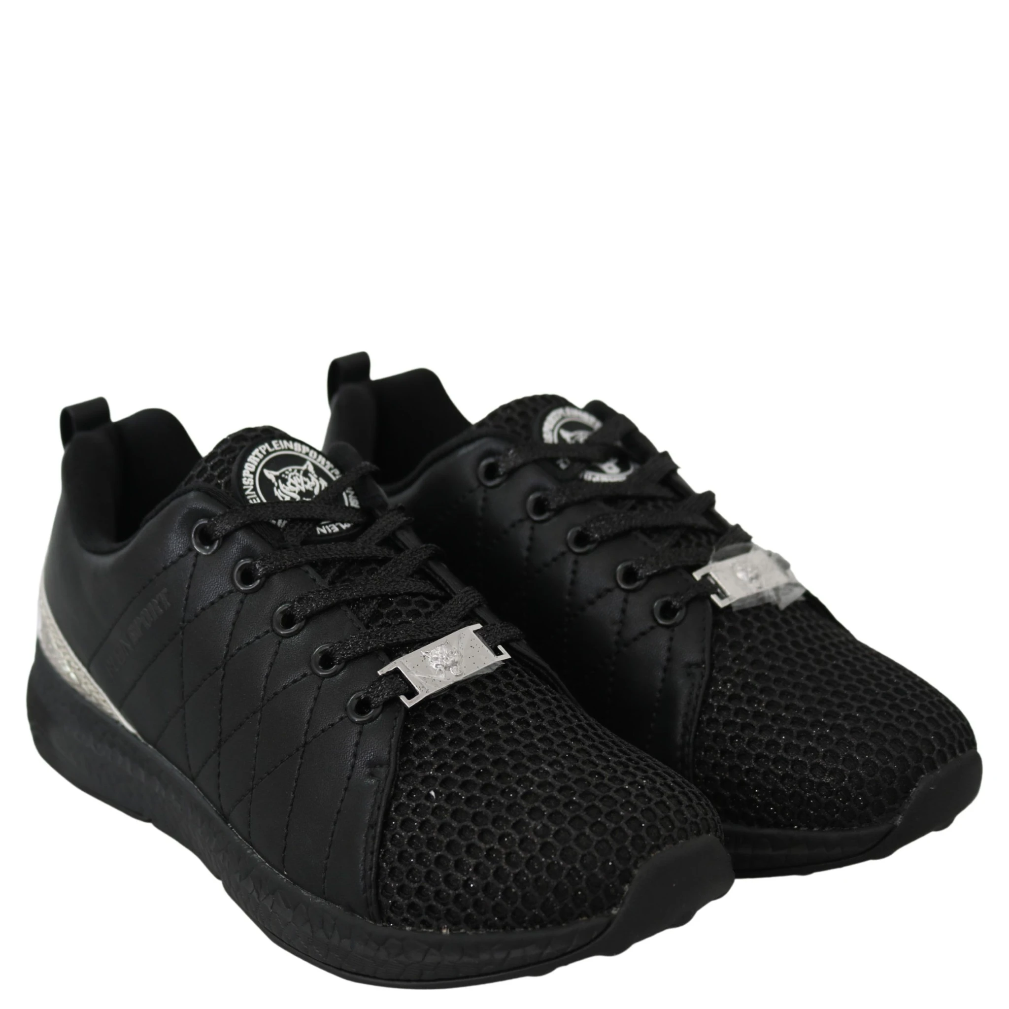 Black Polyester Runner Gisella Sneakers Shoes