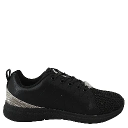 Black Polyester Runner Gisella Sneakers Shoes