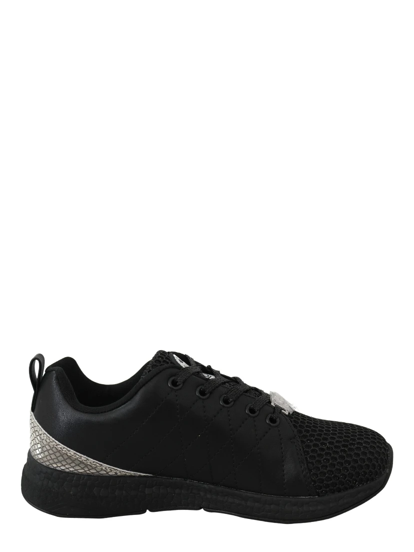 Black Polyester Runner Gisella Sneakers Shoes