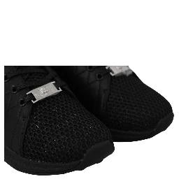 Black Polyester Runner Gisella Sneakers Shoes
