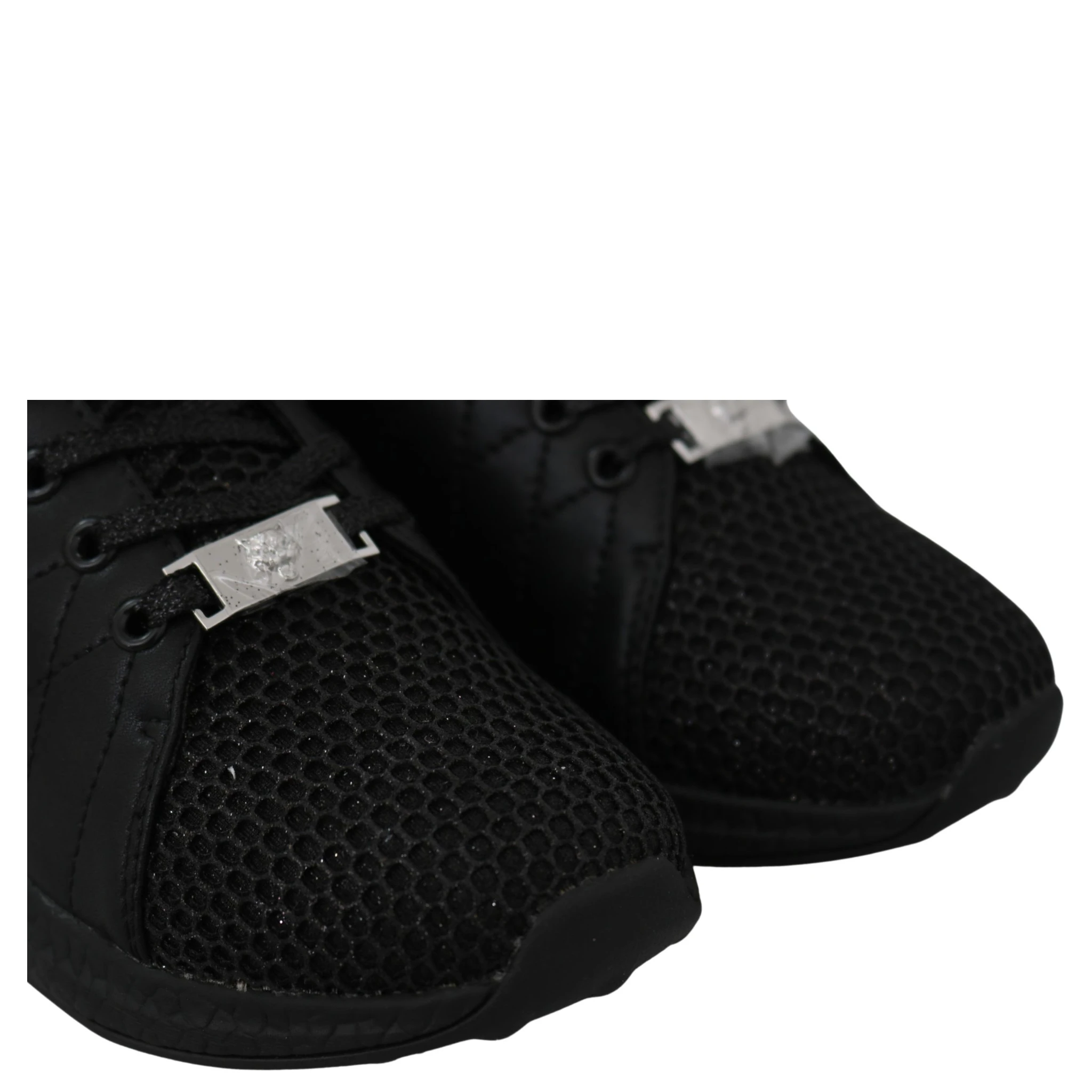 Black Polyester Runner Gisella Sneakers Shoes